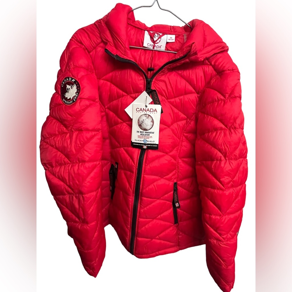 New with tags Ladies Winter Coat Red Size 3X Brand is Canada 🇨🇦 Weather Gear